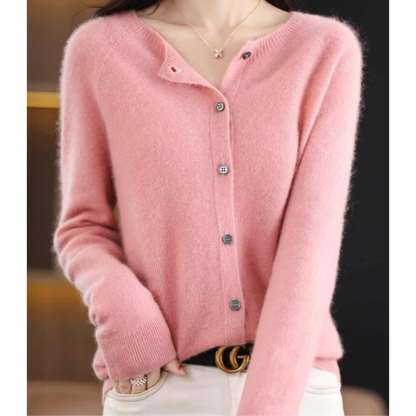 Merinowol Dames O-Neck Cardigan