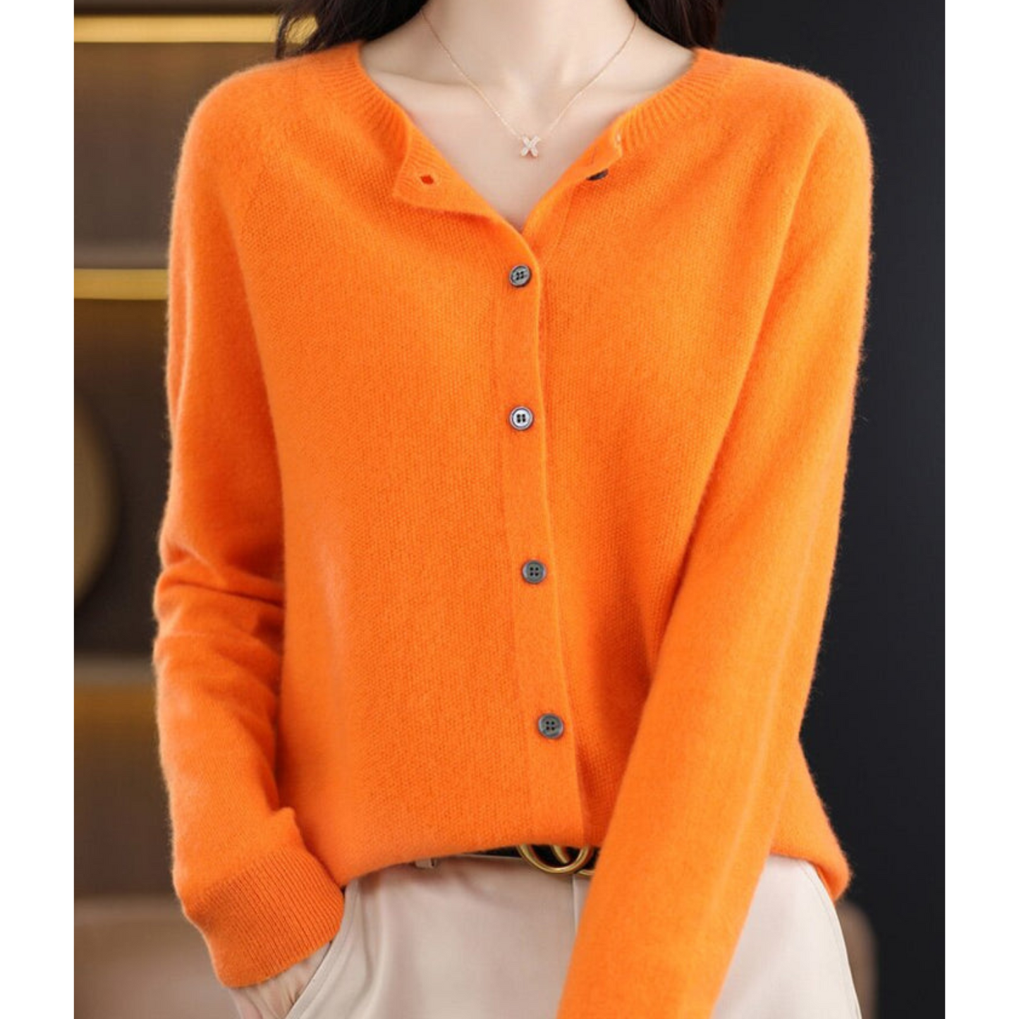 Merinowol Dames O-Neck Cardigan