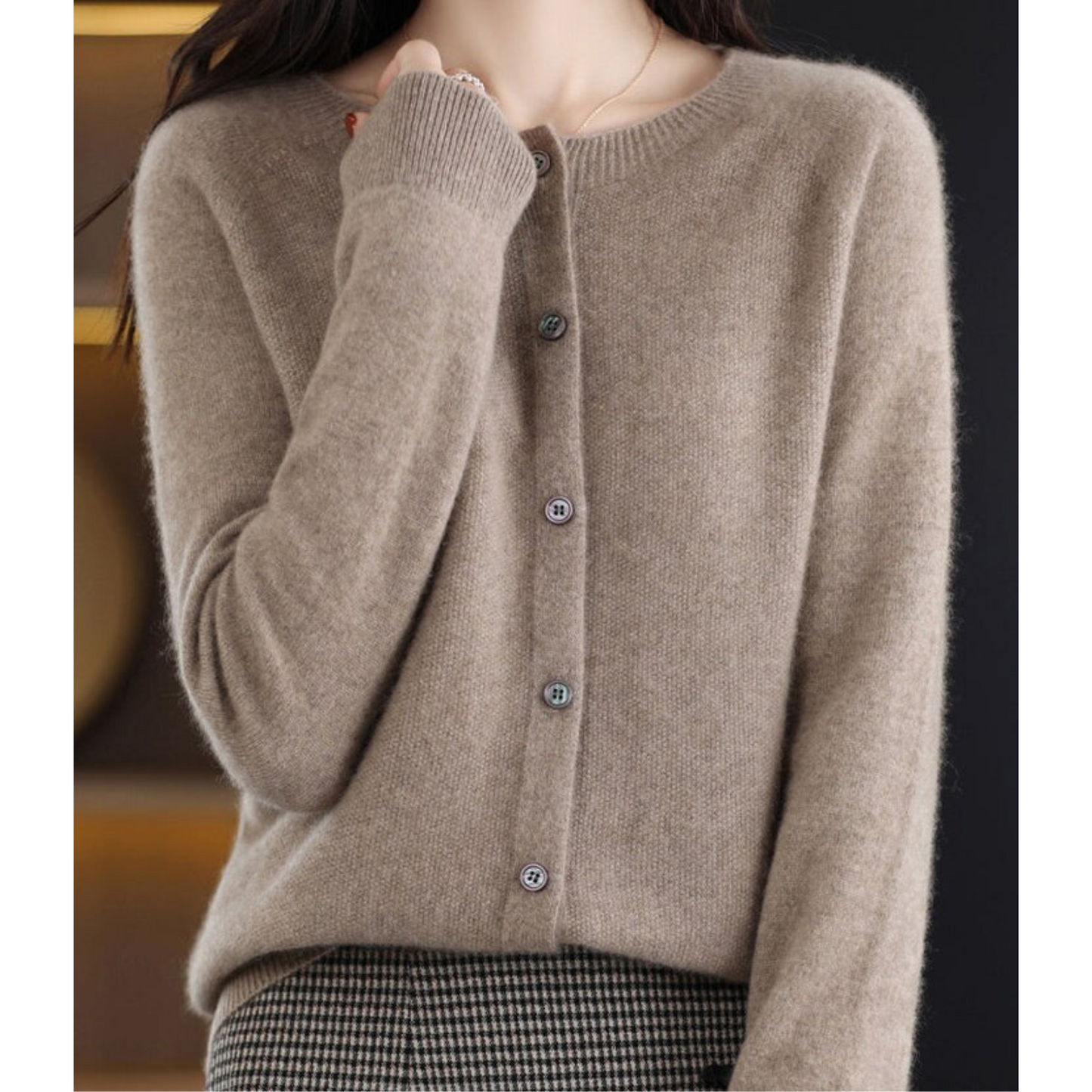 Merinowol Dames O-Neck Cardigan