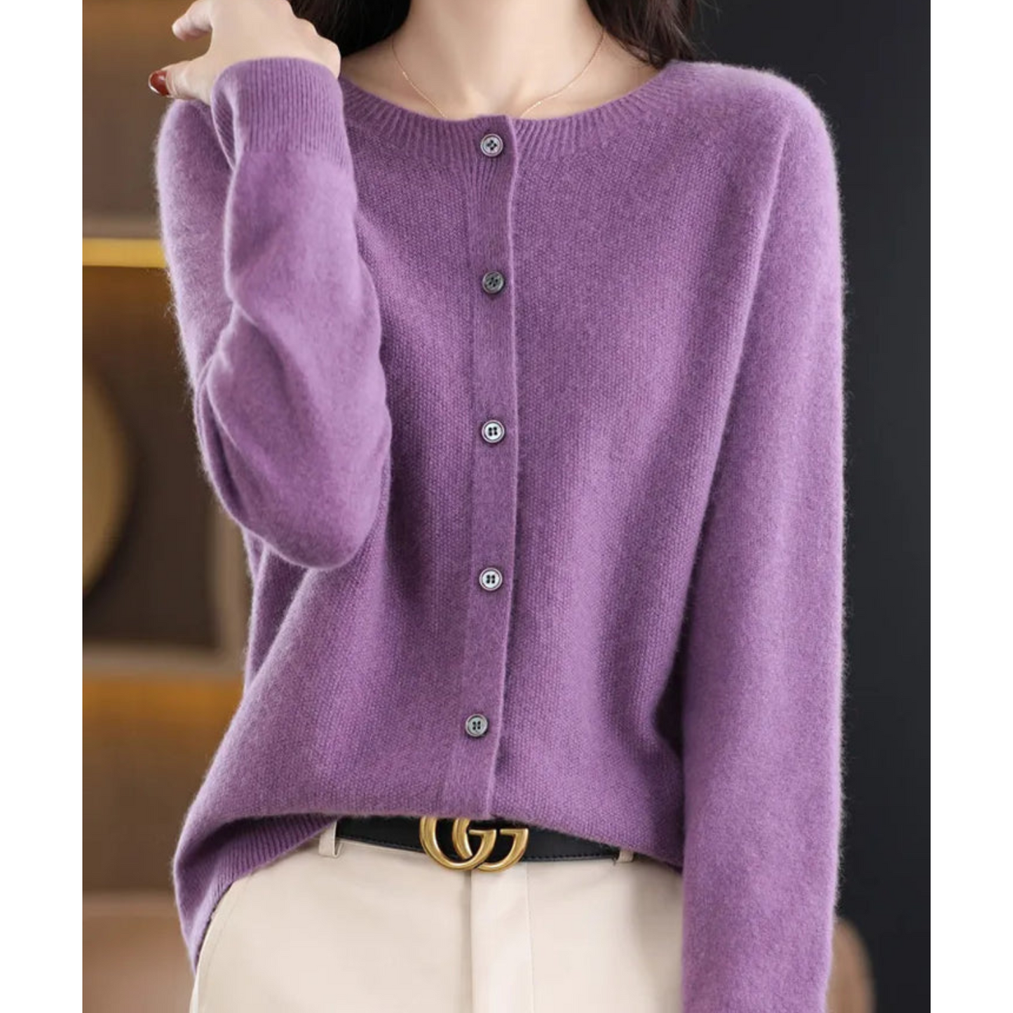 Merinowol Dames O-Neck Cardigan