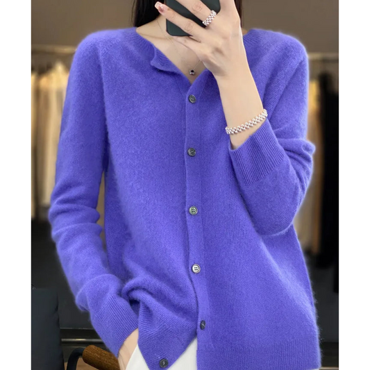 Merinowol Dames O-Neck Cardigan