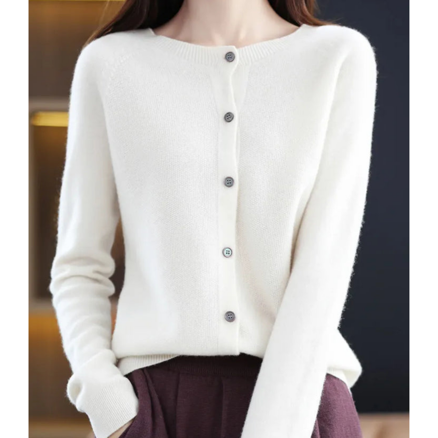 Merinowol Dames O-Neck Cardigan