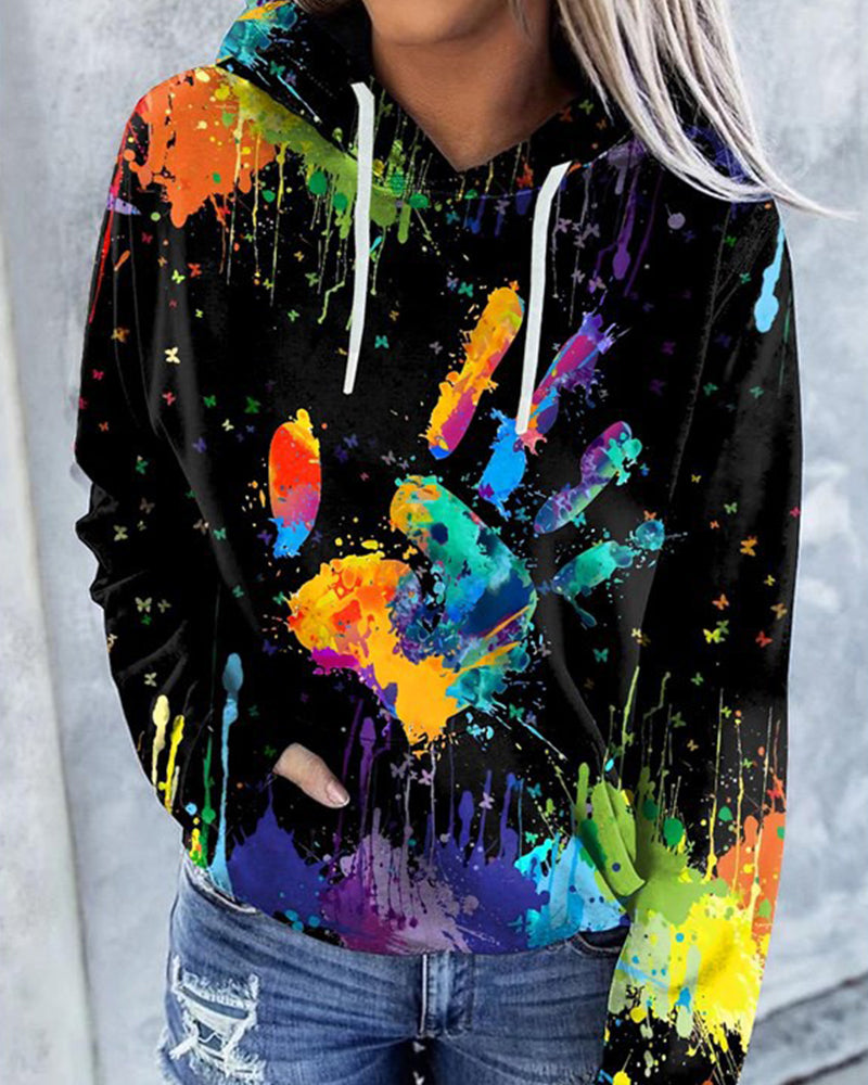 Graffiti Hoodie with Drawstring