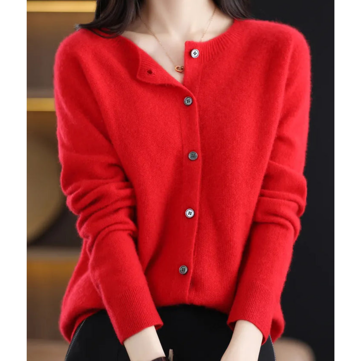 Merinowol Dames O-Neck Cardigan