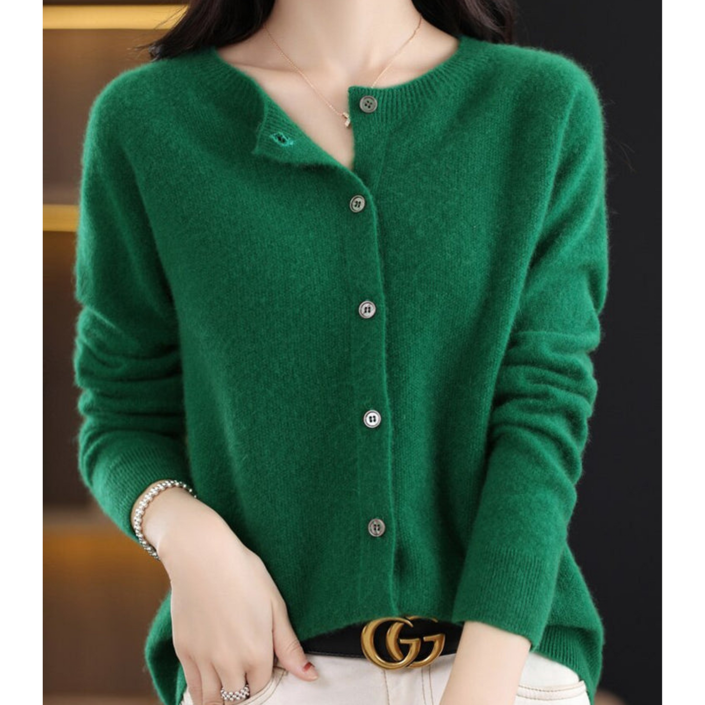 Merinowol Dames O-Neck Cardigan