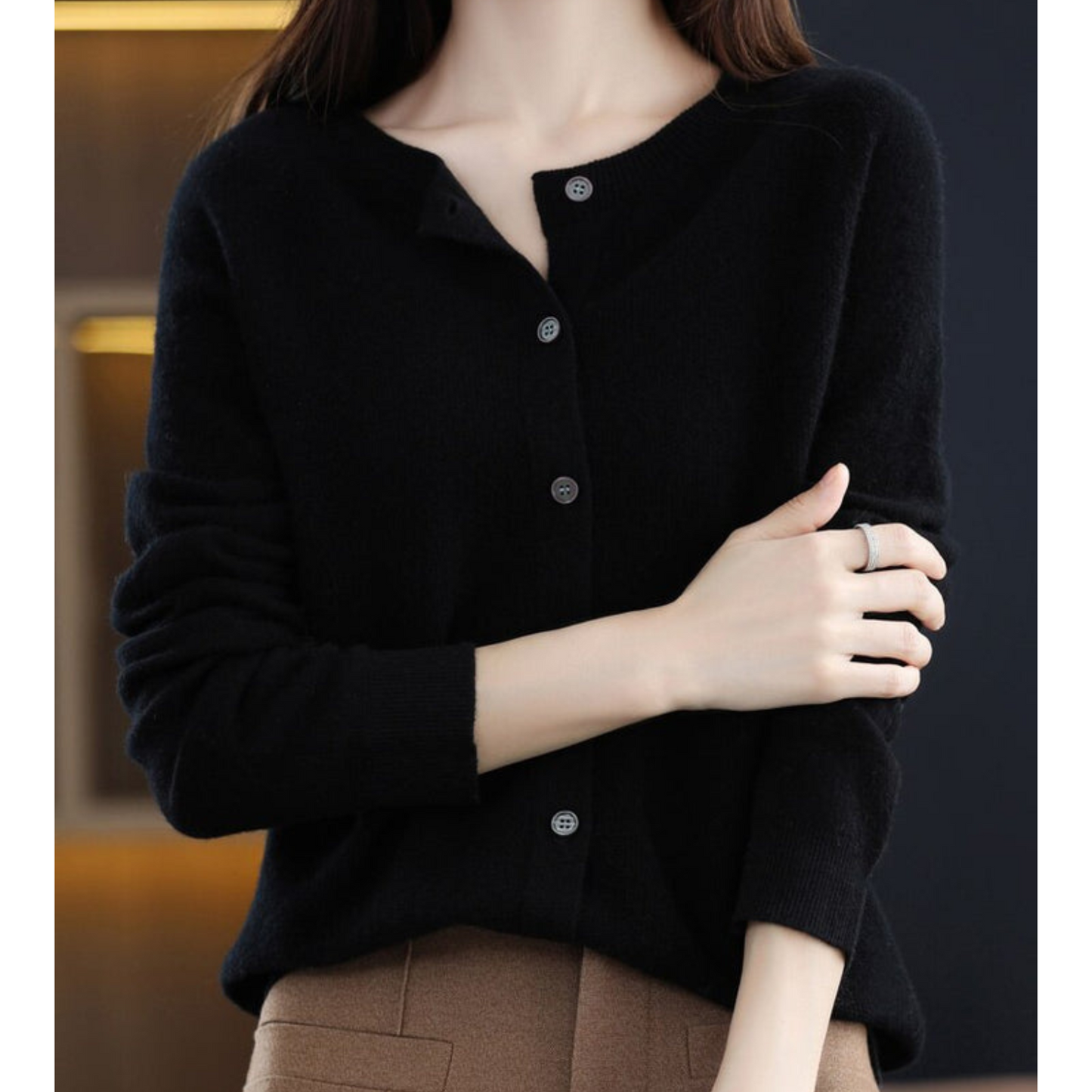 Merinowol Dames O-Neck Cardigan